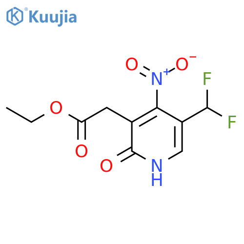 Ethyl 5-(difluoromethyl)-2-hydroxy-4-nitropyridine-3-acetate structure