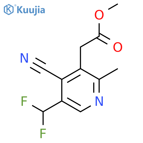 Methyl 4-cyano-5-(difluoromethyl)-2-methylpyridine-3-acetate structure