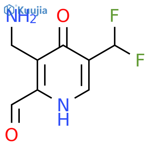 3-(Aminomethyl)-5-(difluoromethyl)-4-hydroxypyridine-2-carboxaldehyde structure