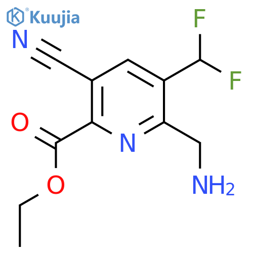 Ethyl 2-(aminomethyl)-5-cyano-3-(difluoromethyl)pyridine-6-carboxylate structure