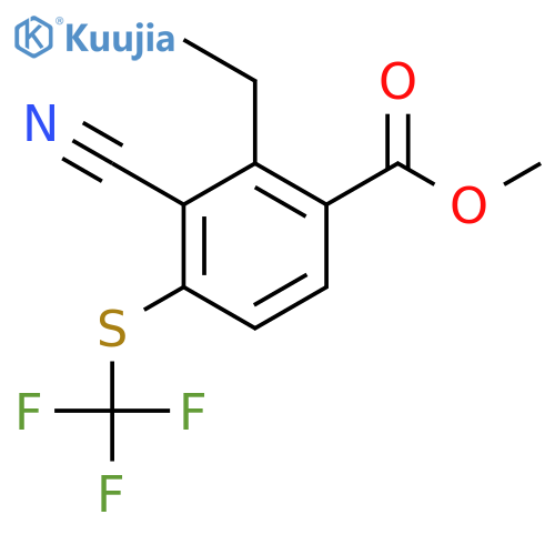 Methyl 3-cyano-2-ethyl-4-(trifluoromethylthio)benzoate structure