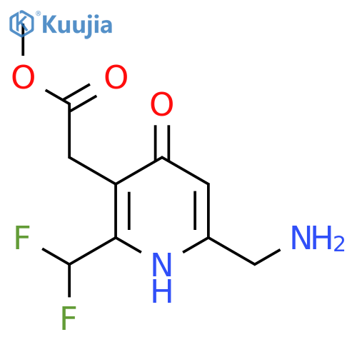 Methyl 6-(aminomethyl)-2-(difluoromethyl)-4-hydroxypyridine-3-acetate structure