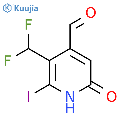 3-(Difluoromethyl)-6-hydroxy-2-iodopyridine-4-carboxaldehyde structure