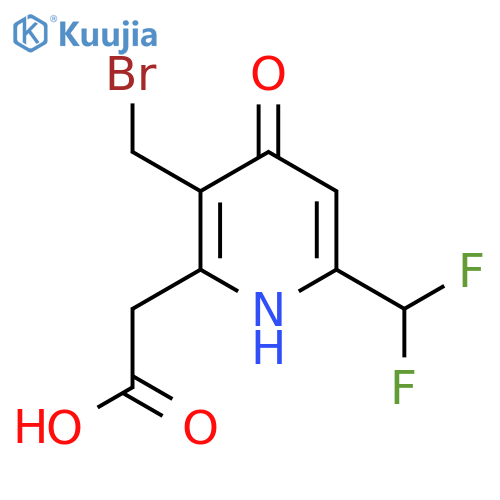 3-(Bromomethyl)-6-(difluoromethyl)-4-hydroxypyridine-2-acetic acid structure