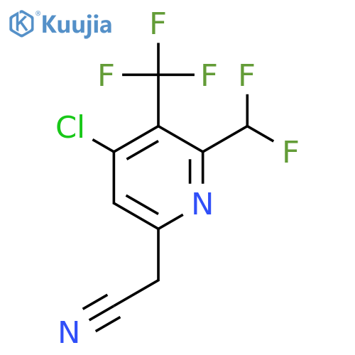 4-Chloro-2-(difluoromethyl)-3-(trifluoromethyl)pyridine-6-acetonitrile structure