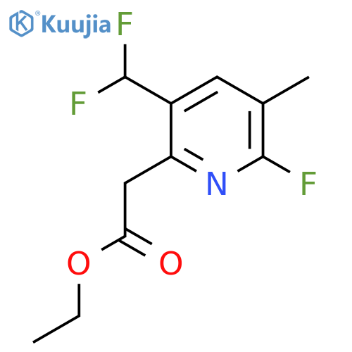 Ethyl 5-(difluoromethyl)-2-fluoro-3-methylpyridine-6-acetate structure
