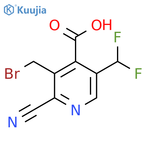 3-(Bromomethyl)-2-cyano-5-(difluoromethyl)pyridine-4-carboxylic acid structure