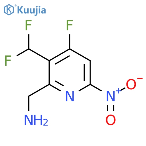 2-(Aminomethyl)-3-(difluoromethyl)-4-fluoro-6-nitropyridine structure