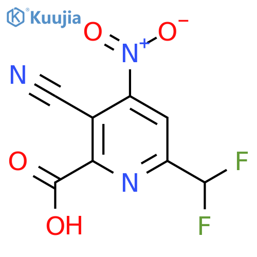 3-Cyano-6-(difluoromethyl)-4-nitropyridine-2-carboxylic acid structure