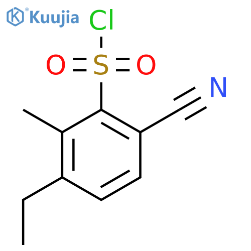 6-Cyano-3-ethyl-2-methylbenzenesulfonyl chloride structure