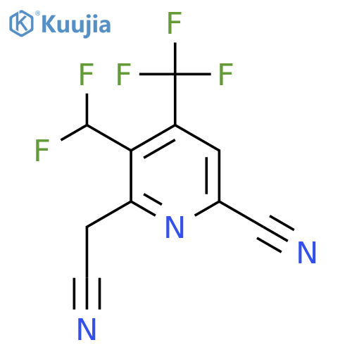 6-Cyano-3-(difluoromethyl)-4-(trifluoromethyl)pyridine-2-acetonitrile structure