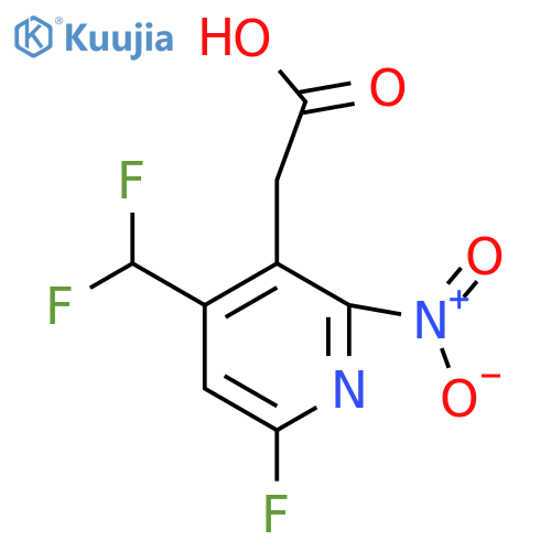 4-(Difluoromethyl)-6-fluoro-2-nitropyridine-3-acetic acid structure