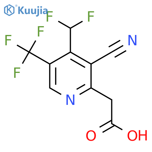 3-Cyano-4-(difluoromethyl)-5-(trifluoromethyl)pyridine-2-acetic acid structure