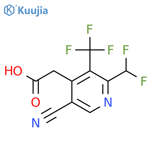 5-Cyano-2-(difluoromethyl)-3-(trifluoromethyl)pyridine-4-acetic acid structure