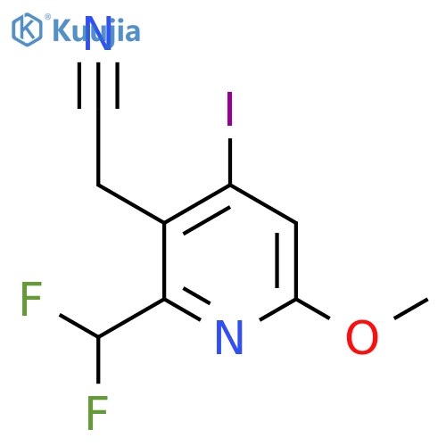 2-(Difluoromethyl)-4-iodo-6-methoxypyridine-3-acetonitrile structure