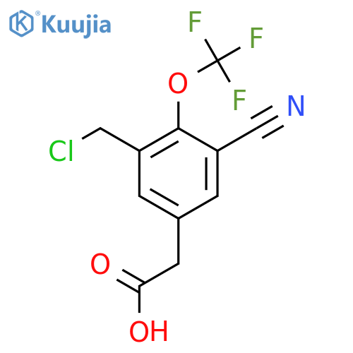 3-Chloromethyl-5-cyano-4-(trifluoromethoxy)phenylacetic acid structure