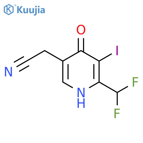 2-(Difluoromethyl)-4-hydroxy-3-iodopyridine-5-acetonitrile structure
