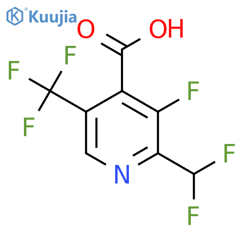 2-(Difluoromethyl)-3-fluoro-5-(trifluoromethyl)pyridine-4-carboxylic acid structure