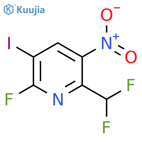 2-(Difluoromethyl)-6-fluoro-5-iodo-3-nitropyridine structure