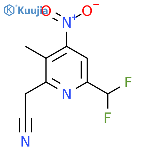 6-(Difluoromethyl)-3-methyl-4-nitropyridine-2-acetonitrile structure