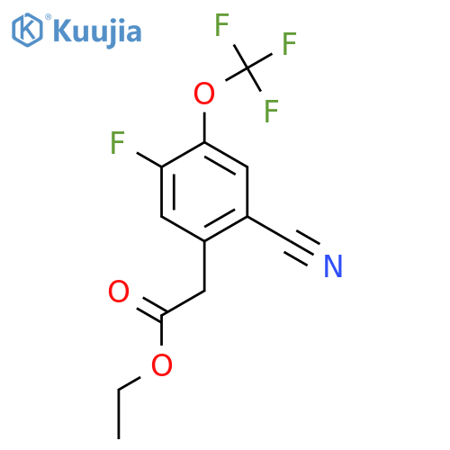 Ethyl 2-cyano-5-fluoro-4-(trifluoromethoxy)phenylacetate structure
