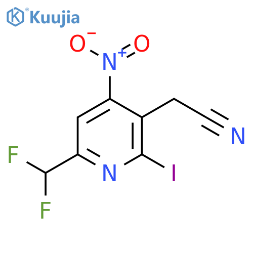 6-(Difluoromethyl)-2-iodo-4-nitropyridine-3-acetonitrile structure