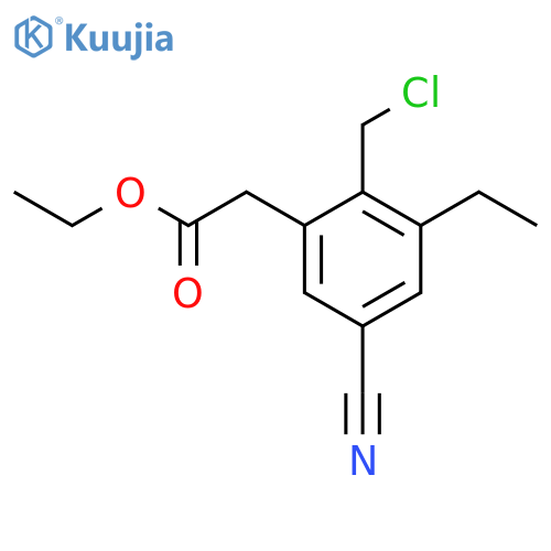 Ethyl 2-chloromethyl-5-cyano-3-ethylphenylacetate structure