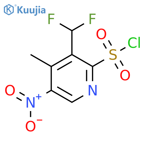 3-(Difluoromethyl)-4-methyl-5-nitropyridine-2-sulfonyl chloride structure
