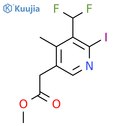 Methyl 3-(difluoromethyl)-2-iodo-4-methylpyridine-5-acetate structure