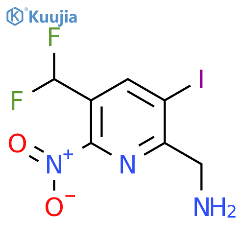 2-(Aminomethyl)-5-(difluoromethyl)-3-iodo-6-nitropyridine structure