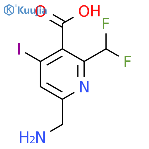 6-(Aminomethyl)-2-(difluoromethyl)-4-iodopyridine-3-carboxylic acid structure