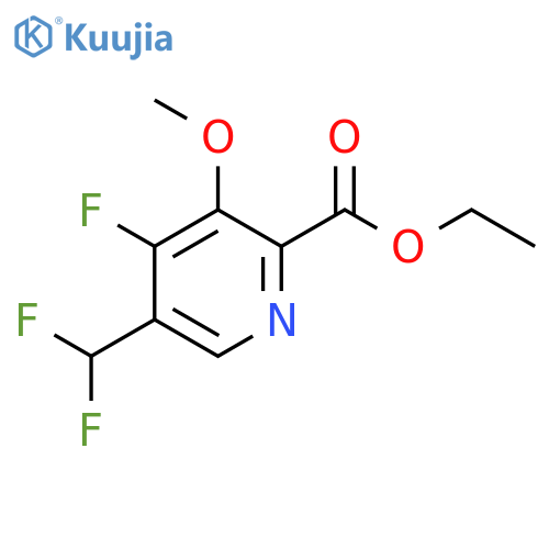 Ethyl 5-(difluoromethyl)-4-fluoro-3-methoxypyridine-2-carboxylate structure
