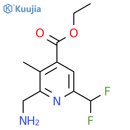 Ethyl 2-(aminomethyl)-6-(difluoromethyl)-3-methylpyridine-4-carboxylate structure