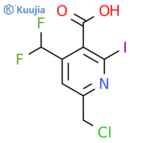 6-(Chloromethyl)-4-(difluoromethyl)-2-iodopyridine-3-carboxylic acid structure