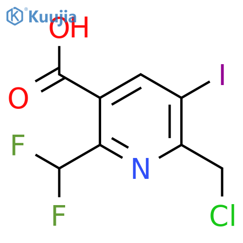 2-(Chloromethyl)-6-(difluoromethyl)-3-iodopyridine-5-carboxylic acid structure