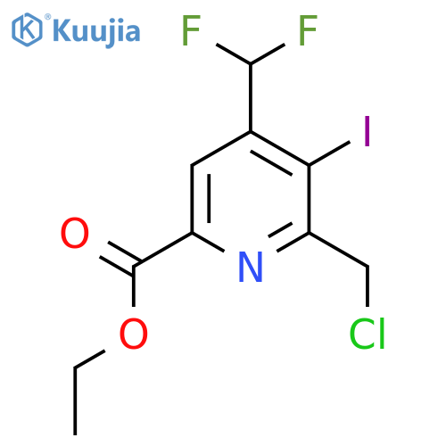Ethyl 2-(chloromethyl)-4-(difluoromethyl)-3-iodopyridine-6-carboxylate structure