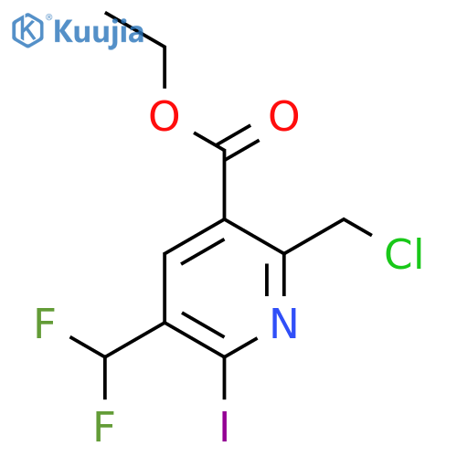 Ethyl 2-(chloromethyl)-5-(difluoromethyl)-6-iodopyridine-3-carboxylate structure