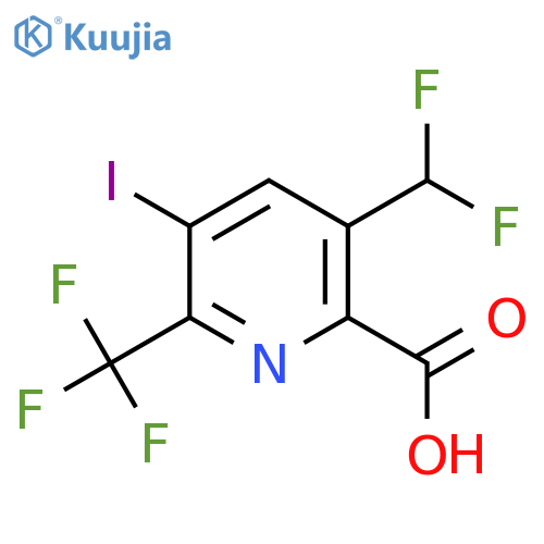 3-(Difluoromethyl)-5-iodo-6-(trifluoromethyl)pyridine-2-carboxylic acid structure