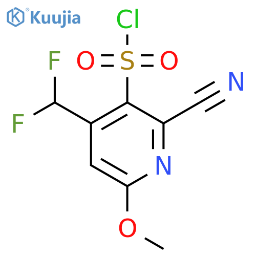 2-Cyano-4-(difluoromethyl)-6-methoxypyridine-3-sulfonyl chloride structure