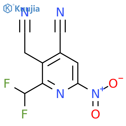 4-Cyano-2-(difluoromethyl)-6-nitropyridine-3-acetonitrile structure