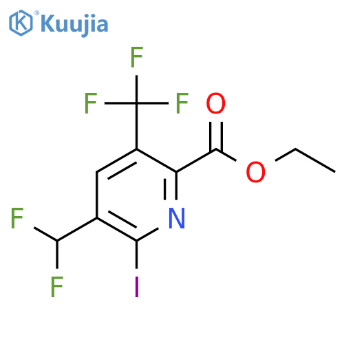 Ethyl 3-(difluoromethyl)-2-iodo-5-(trifluoromethyl)pyridine-6-carboxylate structure