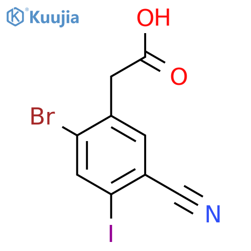 2-Bromo-5-cyano-4-iodophenylacetic acid structure