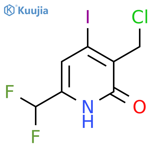 3-(Chloromethyl)-6-(difluoromethyl)-2-hydroxy-4-iodopyridine structure