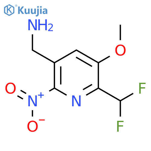 5-(Aminomethyl)-2-(difluoromethyl)-3-methoxy-6-nitropyridine structure