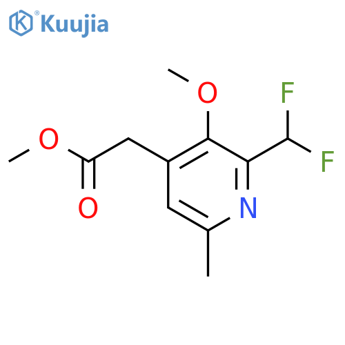 Methyl 2-(difluoromethyl)-3-methoxy-6-methylpyridine-4-acetate structure