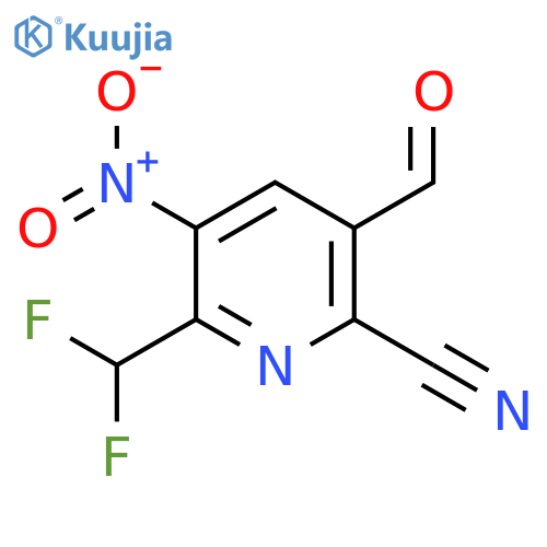 2-Cyano-6-(difluoromethyl)-5-nitropyridine-3-carboxaldehyde structure