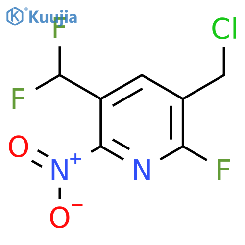 3-(Chloromethyl)-5-(difluoromethyl)-2-fluoro-6-nitropyridine structure