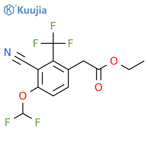 Ethyl 3-cyano-4-difluoromethoxy-2-(trifluoromethyl)phenylacetate structure
