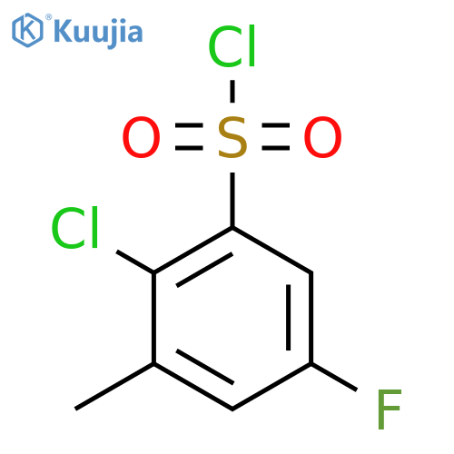 2-Chloro-5-fluoro-3-methylbenzenesulfonyl chloride structure