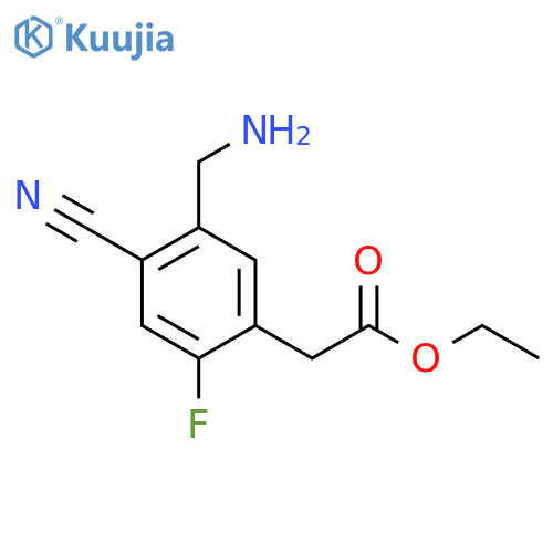 Ethyl 5-aminomethyl-4-cyano-2-fluorophenylacetate structure